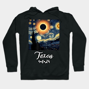 Solar Eclipse Texas 2024 Starry Night Hoodie